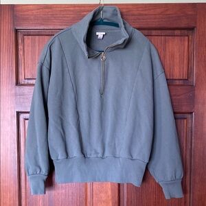 Women’s sage green Half-Zip Sweater